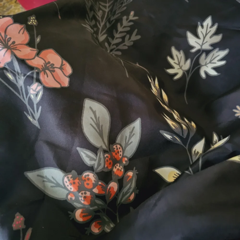Floral Black Shower Curtain